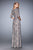 La Femme - 21740 Laced Bateau Neck A-Line Dress In Gray