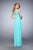 La Femme - 21979 Off Shoulder Criss Cross Ruched Gown In Green