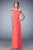 La Femme - 21979 Off Shoulder Criss Cross Ruched Gown In Pink