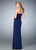La Femme - 22002 Ruched Sweetheart Sheath Dress In Blue