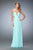 La Femme - 22196 Embellished Ruched Criss Cross Gown In Green