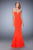 La Femme - 22237 Fitted Plunging Sweetheart Mermaid Gown In Orange