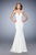 La Femme - 22237 Fitted Plunging Sweetheart Mermaid Gown In White