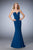 La Femme - 22237 Fitted Plunging Sweetheart Mermaid Gown In Blue