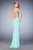La Femme Fitted Side Embellished Long Gown 22257