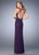 La Femme - Sleeveless Halter Sequined Fitted Long Gown 22266 in Purple