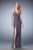 La Femme - 22284 Embellished V-neck Sheath Dress In Gray