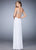 La Femme - 22304 Ruched V-neck Column Dress In White