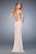 La Femme - 22371 Lace Sweetheart Sheath Dress In White and Pink