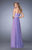 La Femme  - 22382 Interwoven Sweetheart Chiffon Gown In Purple