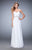 La Femme  - 22382 Interwoven Sweetheart Chiffon Gown In White
