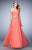 La Femme  - 22382 Interwoven Sweetheart Chiffon Gown In Orange