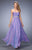 La Femme  - 22382 Interwoven Sweetheart Chiffon Gown In Purple