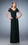 La Femme - Ruched Surplice A-Line Gown 22474 in Black