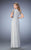 La Femme - 22474 Ruched Surplice A-Line Gown In Silver