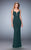 La Femme - 22475 Ruched Plunging Evening Gown In Green