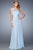 La Femme - 22535 Dazzling Ruched A Line Gown In Blue