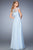 La Femme - 22535 Dazzling Ruched A Line Gown In Blue