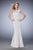 La Femme - 22761 Crystal Embellished Bateau Fitted Gown In Silver
