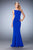La Femme - 22761 Crystal Embellished Bateau Fitted Gown In Blue