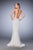 La Femme - 22761 Sleeveless Jewel-Trimmed Bateau Sheath Gown in Silver