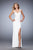 La Femme - 22770 Bandage Style Long Gown with Slit In White
