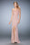 La Femme - 22770 Bandage Style Long Gown with Slit In Pink