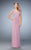 La Femme - 23004 Floral Laced Cap Sleeve Gown In Purple