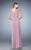La Femme - 23004 Floral Laced Cap Sleeve Gown In Purple