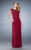 La Femme - 23077 Crisscrossed Bodice A-Line Gown In Red
