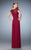 La Femme - 23077 Crisscrossed Bodice A-Line Gown In Red