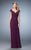 La Femme - 23084 Lace Cap Sleeve Weaved Gown In Purple