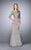 La Femme - 24926 Off-Shoulder Ruched Mermaid Gown In Silver