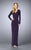 La Femme - 24927 Long Sleeve Drape Tulip Gown In Purple