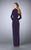 La Femme - 24927 Long Sleeve Drape Tulip Gown In Purple