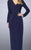 La Femme - 24927 Long Sleeve Drape Tulip Gown In Blue