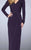 La Femme - 24927 Long Sleeve Drape Tulip Gown In Purple