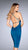 La Femme - 25083 Halter Neck Sheath Dress in Blue