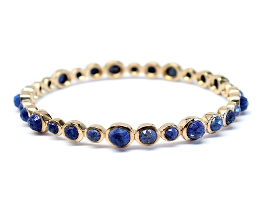 Rachael Ryen - Royal Blue Lapis Multi-stone Bangle in Gold