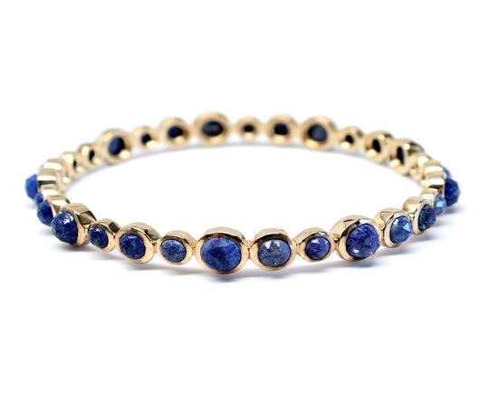Rachael Ryen - Royal Blue Lapis Multi-stone Bangle in Gold