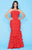 Lara Dresses - 31006 Tiered Ruffle Trumpet Gown In Red