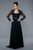 Lara Dresses - Long Sleeved Lace Queen Anne A-Line Gown 32251 in Blue