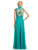Lara Dresses - 32536 Ruched Plunging Queen Anne Gown In Green