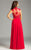 Lara Dresses - 32536 Ruched Plunging Queen Anne Gown In Red