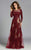 Lara Dresses - 32634 Detailed Sheer Floral Gown In Red