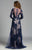 Lara Dresses - 32634 Detailed Sheer Floral Gown In Blue
