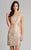Lara Dresses Embellished Short Sleeves Cocktail Dress 33034 - 1 pc Nude/Multi In Size 8 Available in Nude/Multi