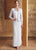 Montage by Mon Cheri - 23942P Short Sleeve Beaded Scoop Sheath Gown In Gray