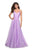 La Femme - 27616 Sleeveless Metallic Chiffon A-Line Prom Dress In Purple