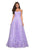 La Femme - 27746 Floral Embroidered Strapless A-Line Gown In Purple